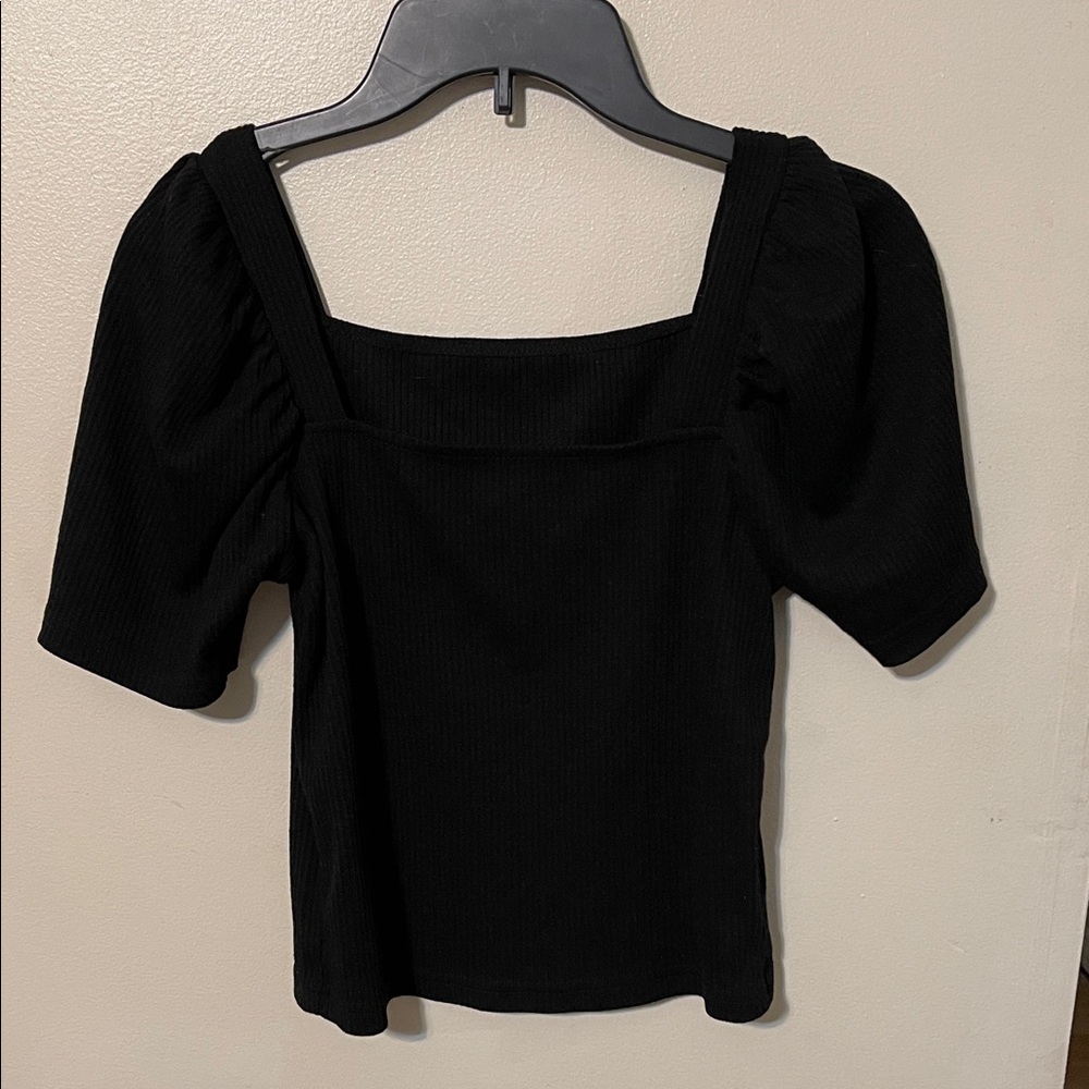 Elegant Black Square Neck Top